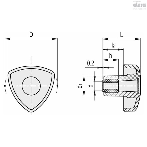 Threaded Pass-through Hole, With Cap, VTR.40-C2-B-M8-C3